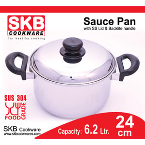 SKB Sauce Pan with SS Lid & Backlite Handle - 24cm