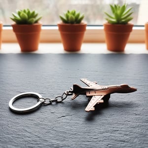 Metal Key Ring Fighter Jet - Bronze