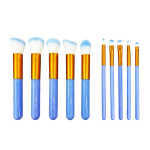 Premium Makeup Kabuki Brush Set 10pcs - Purple