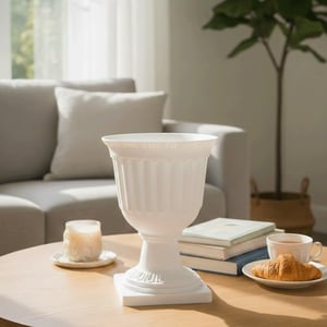 Classic White Pedestal Vase