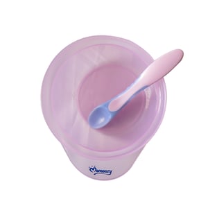 Momeasy Weaning Bowl With Heat Sensing Spoon (6m+) - Pink
