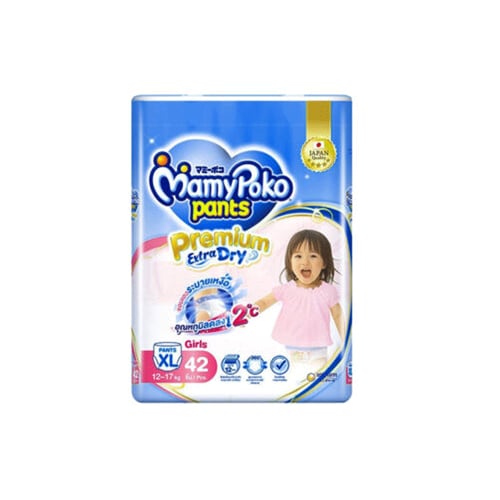 Mamy Poko Pants Premium Extra Dry Size - XL (12-17kg) 42pcs (Girls)•
