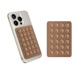 Adhesive Silicone Suction Phone Holder - Brown