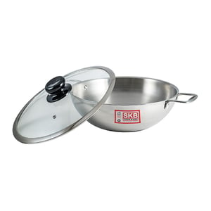 SKB 3 Layer Wok with Glass Lid - 26cm