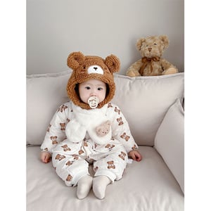 Baby Fashionable Printed Bear Jumpsuit - Size 90