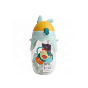 Premium Kids Water Bottle Strap & Straw 460ml - Bird