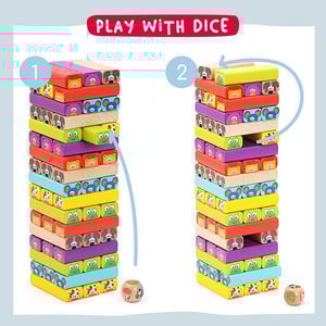 Games Hub Wooden Animal Tumble Tower Toy Game (5238)