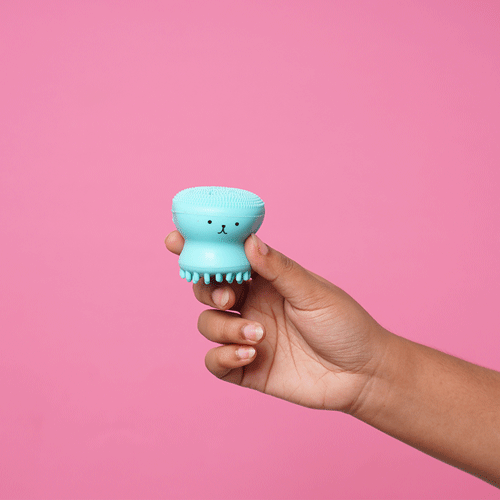 Octopus Shape Silicon Face Cleansing Scrubber - Aqua Blue