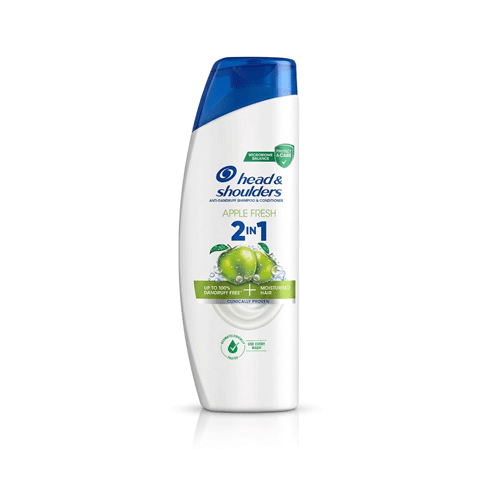 Head & Shoulders 2 in 1 Apple Fresh Anti dandruff Shampoo And Conditioner 330ml •
