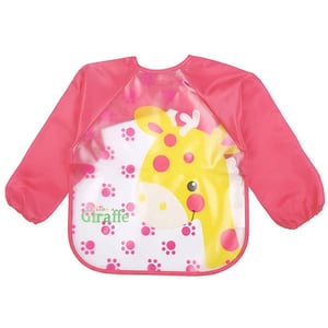 Semi Transparent Bib Apron - Pink Giraffe