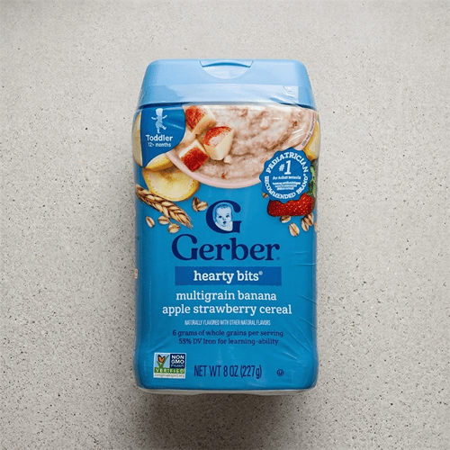 Gerber Hearty Bits Multigrain Banana Apple Strawberry Cereal (12+ months) 227g•