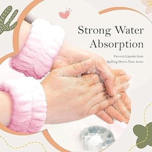 Sweet Beauty Spa Headband & Wristband Set - Baby Pink