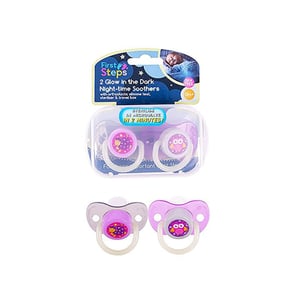 First Steps 2 Glow In The Dark Night-time Soothers - 0m+