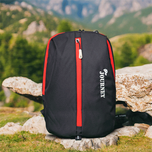 Stripelnc Exclusive Travel Backpack - Black With Red Border