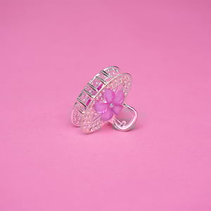 Oval Shape Rhinestone Hair Clip - Lavender