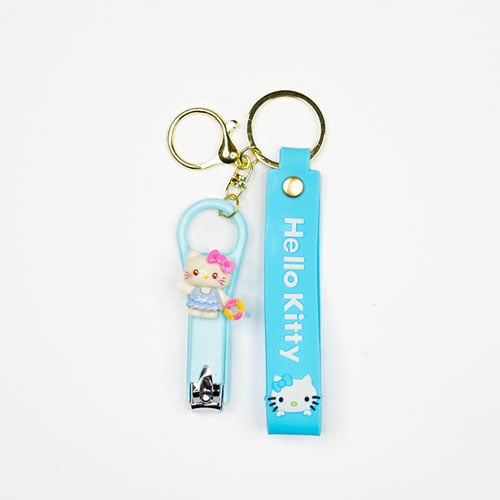 Hello Kitty Key Ring With Nail Clipper - Sky Blue