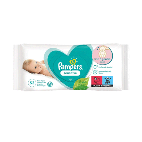 Pampers Sensitive Fragrance Free Baby Wipes - 52 Wipes