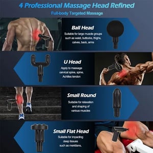 Electric Vibration Body Muscle Massager Gun - Black