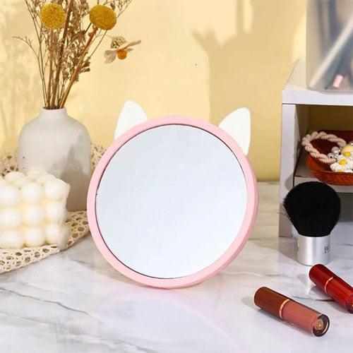 Cat Ear Makeup Mirror - Pink