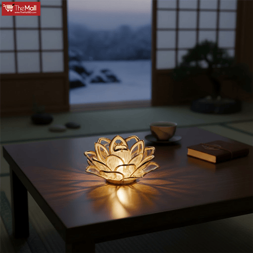 Golden Petal Lotus LED Candle