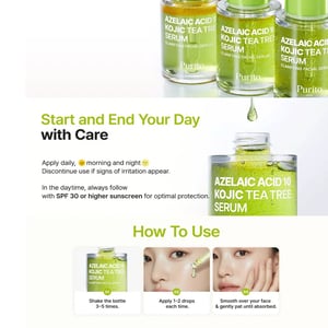 Purito Azelaic Acid 10% + Kojic Acid + Tea Tree Facial Serum 30ml •