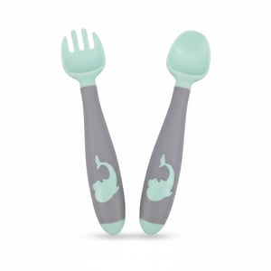 Spoon And Fork Set For Baby - Pistachio