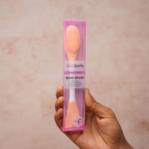 Kiss Lovely Double Silicone Head Facial Mask Brush - Peach