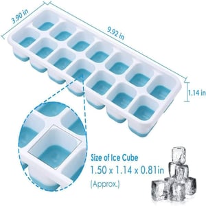 Silicone Ice Cube Tray With Lid - Yellow
