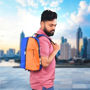 Stripelnc Exclusive Travel Backpack - Blue & Orange