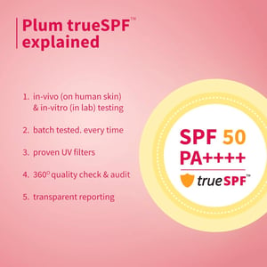 Plum Squalane And Vitamin E Dewy Bright Sunscreen 50ml SPF 50 PA+++ •