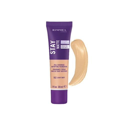 Rimmel London Stay Matte Full Coverage Foundation 30ml - 102 Light Buff