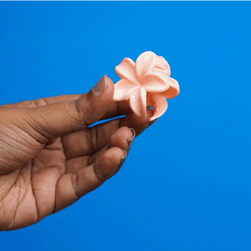 Plumeria Flower Shape Hair Clip - Peach Pink