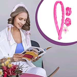 Heatless Hair Curler Accessories Set - Pink