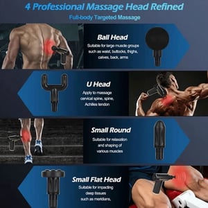 Electric Vibration Body Muscle Massager Gun - Silver