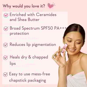 WishCare Ceramide Natural Lip Balm Tinted 5g - SPF50 pa+++   •