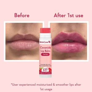 WishCare Ceramide Natural Lip Balm Tinted 5g - SPF50 pa+++   •