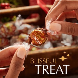 Lindt LINDOR Milk Hazelnut Chocolate Truffles Box 200g •