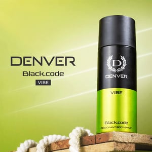 Denver Black Code Deodorant Body Spray 150ml - Vibe •