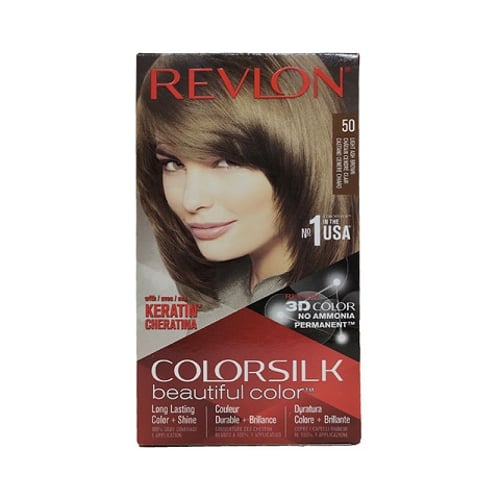 Revlon ColorSilk Beautiful 3D Hair Color - 50 Light Ash Brown  •