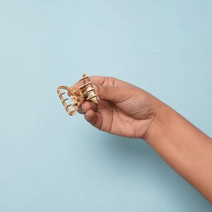 Chanel Style Metal Hair Clip - Pink