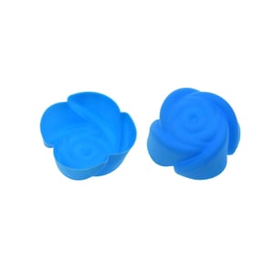 Rose Shape Cup-Cake Baking Silicon Cup - Sky Blue