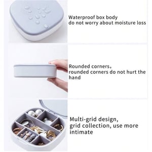 Jewelry Storage Box With Mirror - Grey