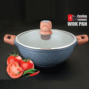 Die Casting Wok Pan With Lid - 28cm •