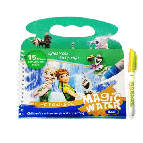Children Cartoon Magic Water Painting Book 15 Exploration Scene - Ice Princess