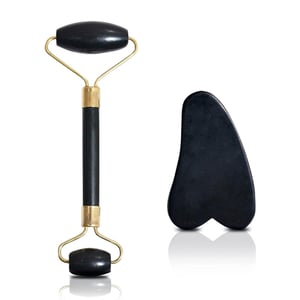 Daily Facial Massage Roller With Gua Sha - Black