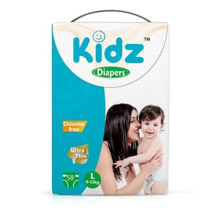 Kidz Diapers (Belt System) Size - L (9-13kg) 58pcs•