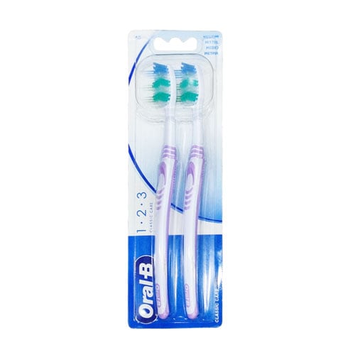 Oral-B 123 Classic Care Toothbrush 2pcs - Purple