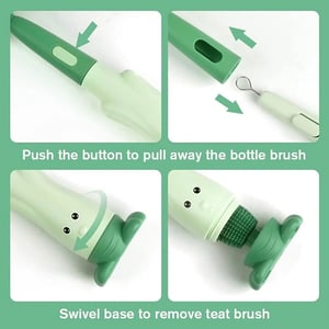 3 In 1 Bottle Cleaner Portable Brush - Pistachio