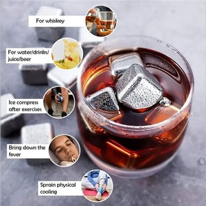 Reusable Metal Ice Cube With Clamp Set