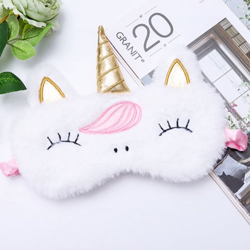 Cartoon Soft Plush Sleeping Eye Mask - Unicorn